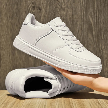 Leather Men White Sneakers Classics Breathable Comfort Casual Shoes Men Fashion Outdoor Running Shoes Couple Footwear Size 36-47 - Kimlud