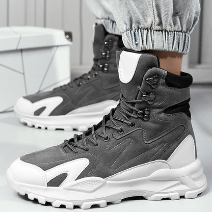 Fashion Men's Boots Comfortable Men Casual Shoes Breathable High Top Sneakers for Outdoor Non Slip Ankle Boots Platform Sneakers