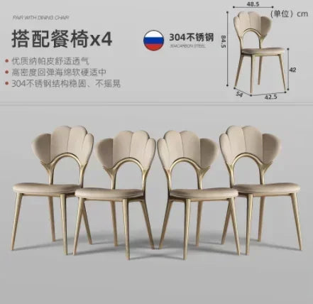 luxury Kitcjen Dining Table Set 6 People Desk legs metal Marble Dining Table Coffee Multifunctional mesa comedor home...