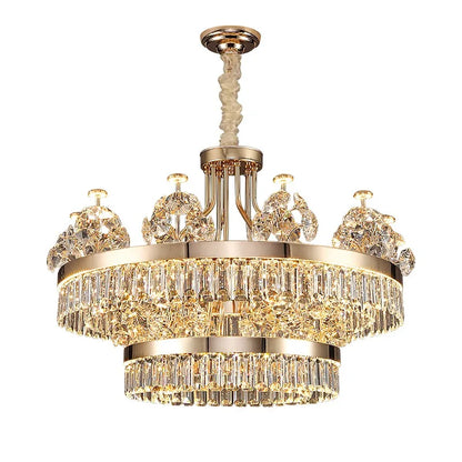 American Light Luxury Crystal Pendant Lamp Postmodern Living Room Lamp Villa Hotel Master Bedroom Lamp Dining Room Lamp