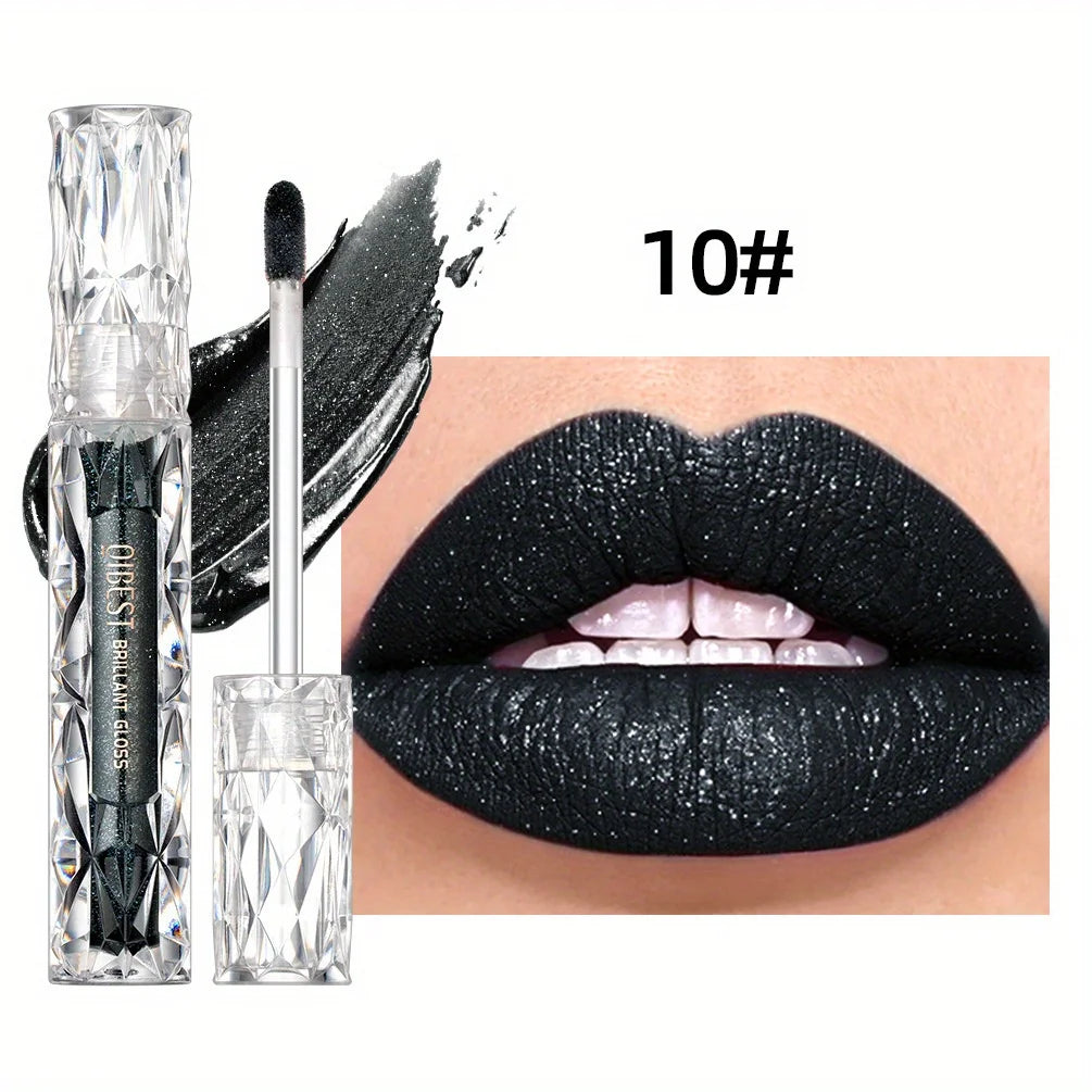 Diamond Liquid Lipstick Moisturizing Lasting Purple Sparkling Waterproof Lip Gloss Matte Glitter Lipstick Korean Makeup