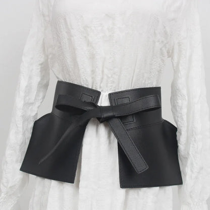 New Style Knot Wide Waistband Lace Up Bowknot Belt For Women Skirt Fashionable Decoration Tie Up Waist Versatile Accessory Belt