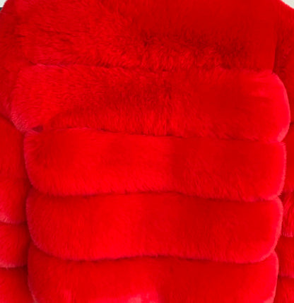 Women's faux fur coat hooded hot selling winter fashion warm hooded fur coat imitation fox faux fur good quality