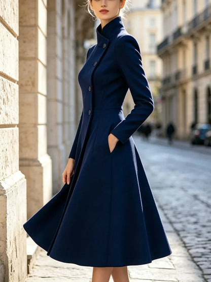 Yeezzi Women's Elegant Asymmetric Stand Collar Evening Coat Dress 2026 New Autumn Long Sleeves Party Office A-line Midi...