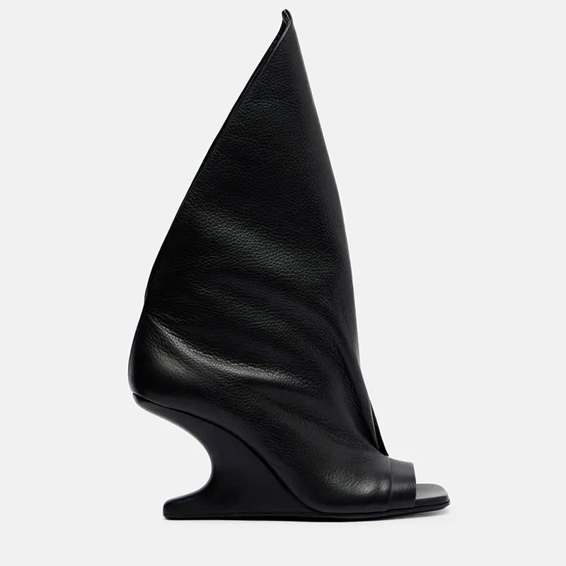 2026 European and American Women's Trendy, Niche, Personalized, Unique, Sloping, Sexy, Open Toed, Fishmouth, Sleeve Short Boots - Kimlud