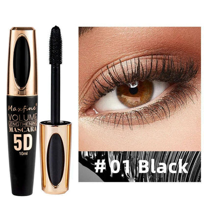 MAXFINE 5D Silk Fiber Eyelash Mascara, the Black Amount and Length of Mascara Are Strong and Lasting, Waterproof and Non-caking