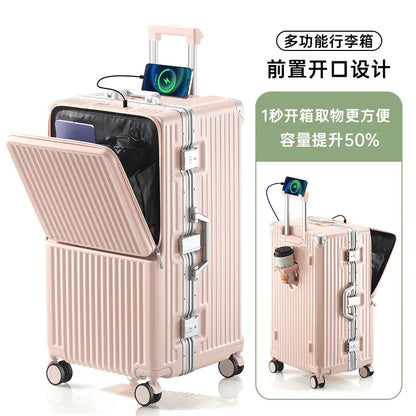 Front Opening Suitcase Aluminium Frame Large Capacity Carrier 28-inch Oversized Luggage 20 inch Trip Cabin Travel Case 2025 New
