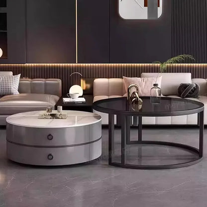 Glam Nordic Coffee Tables Round Simple Luxury Metal Coffee Tables Design Modern Muebles Para El Hogar Living Room Furniture - Kimlud