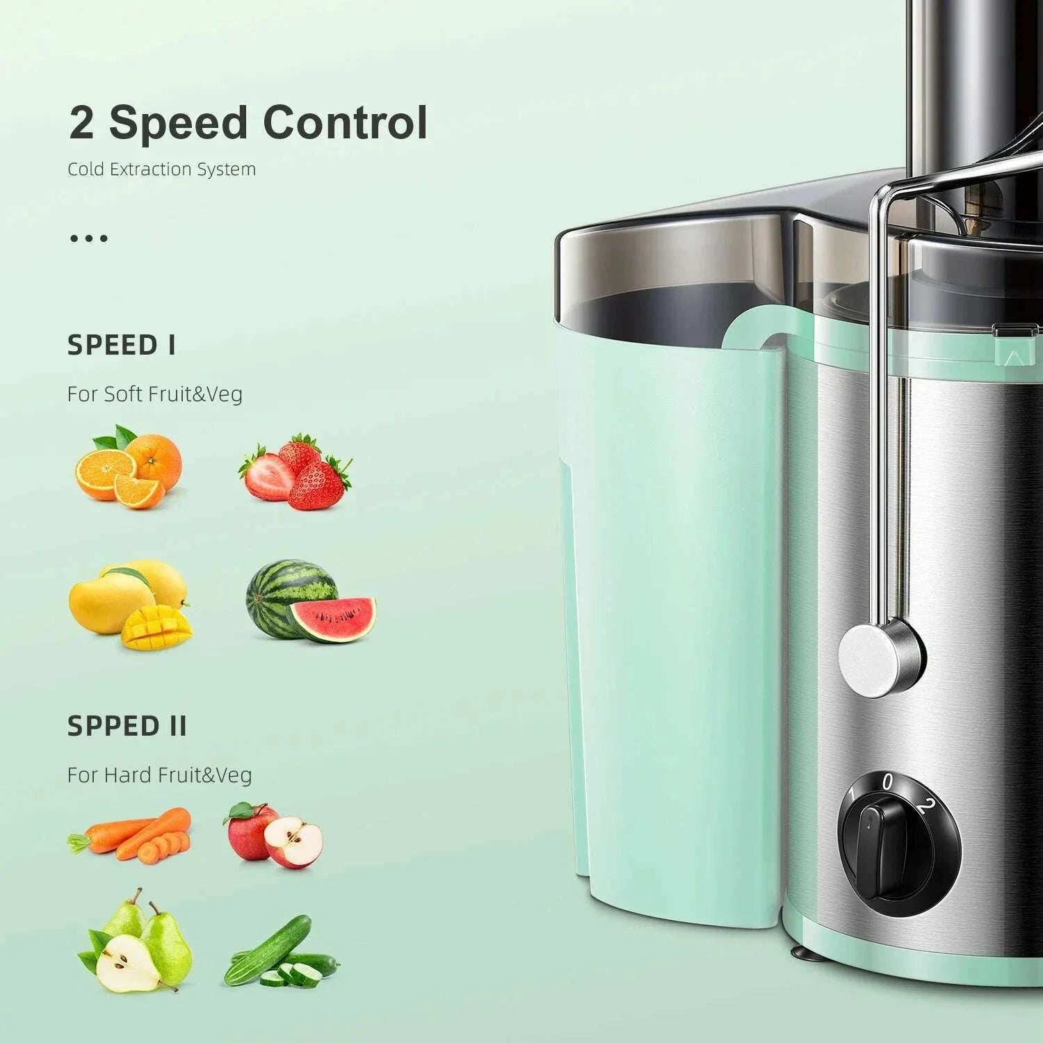 Juicer Machine, 800W Centrifugal Juicer Extractor with Wide Mouth 3” Feed Chute for Fruit Vegetable, Easy to Clean, Stainless St