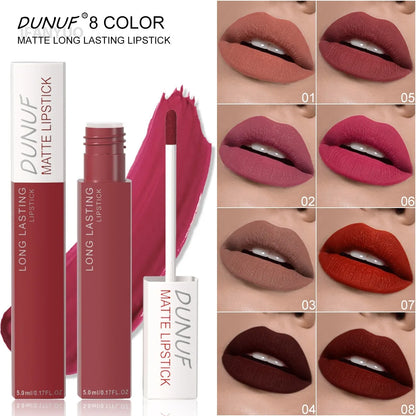 Non Stick Cup Liquid Lipstick Dark Purple Long Lasting Lip Gloss Matte Velvet Finish Resistant To Fading Waterproof Lip...