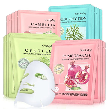 30Pcs Face Mask Sets Fresh Fruit Face Care Sheet Masks Hydrating Anti-aging Oil Control Acne Treatment Facial Mask Skin...