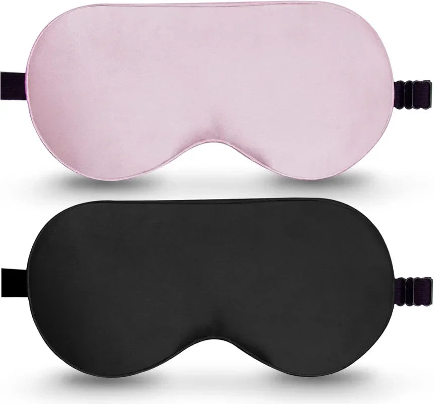 Soft Silk Sleep Mask Eye Masks for Sleep, 100% Blackout, Zero Eye Pressure, Blindfold with Adjustable Strap, Travel Eye Covers