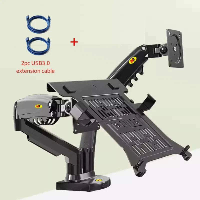 NB F160 10-17.3" laptop mount 360 rotate 10"-27" air press full motion gas strut lcd tv table screen STAND monitor desk support