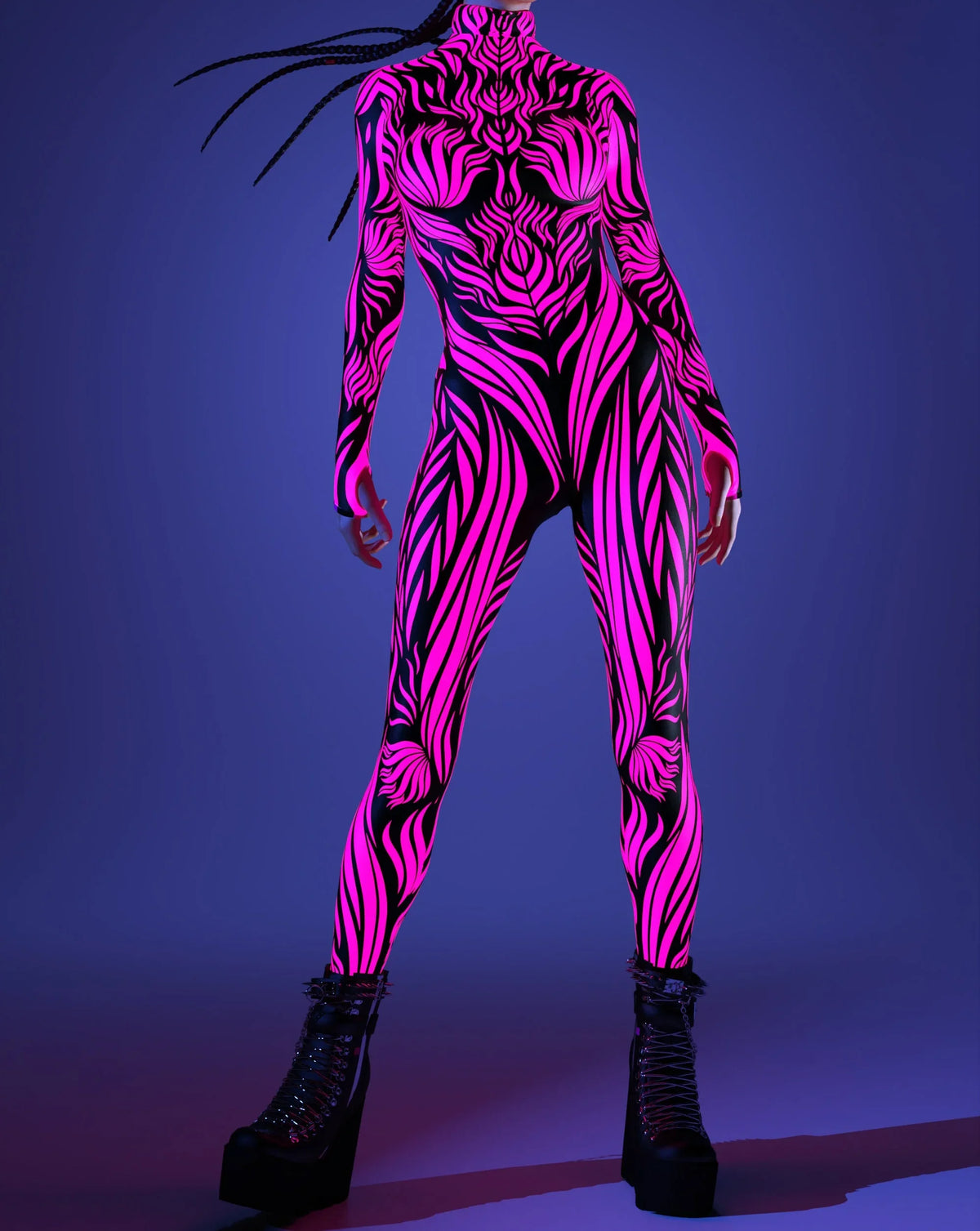 Women 3D Painted Cosplay Jumpsuit Cyberpunk Muscle Bodysuit Halloween Carnival Party Performance Zentai Suit Aerial Yoga