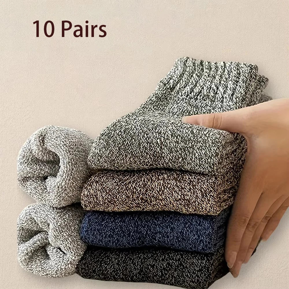 3/5/10 Pairs Men Solid Color Socks Fashionable Simple Versatile Winter Socks Are Soft Comfortable Lightweight Casual In...