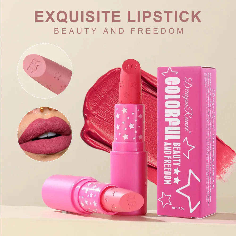9 Colors Waterproof Rose Red Velvet Matte Lipstick Moisturizing Long Lasting Stars Not Easy To Fade Nude Lip Tint Black...