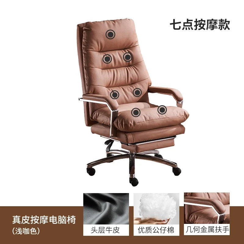 Modern Ergonomic Chair Comfy Nordic Designer Executive Footrest Backrest Wheels Chair Lazy Ergonomic Cadeira Gamer Furniture - Kimlud