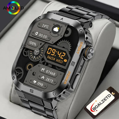2024 NEW 2.01 Outdoor Military Smart Watch Men Bluetooth Call Smartwatch For Android IOS IP68 Waterproof Sports Fitness Watches