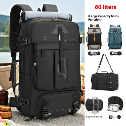 Large capacity men's backpack with high-end feel, travel backpack, sports outdoor luggage bag, mountain climbing bag, waterproof