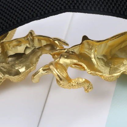 New Original Design Gold Elephant Leather Belt High Quality Personalized Fashion Women's Dress Elastic Belt Designer...
