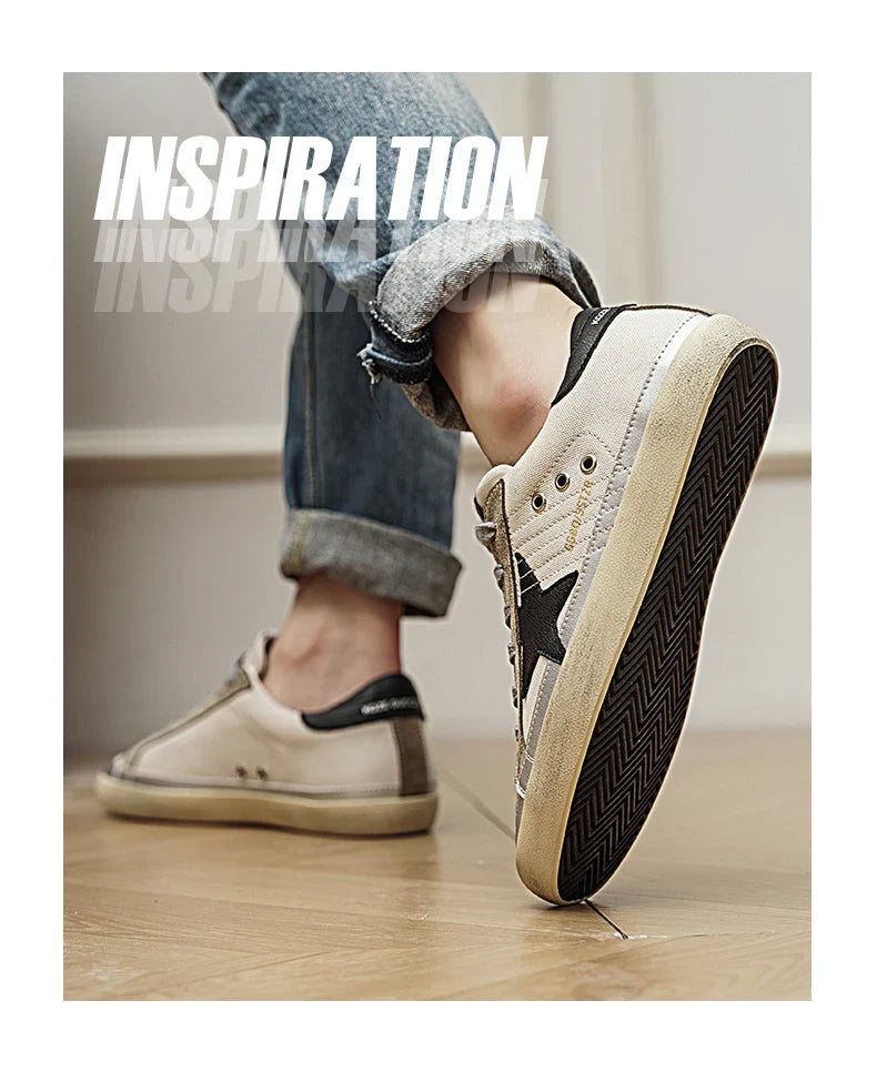Comfortable Fashion Classic Spring Height-Increasing Two-Layer Cowhide Casual Couple Men's TrendSneakers35-45High-Quality Summer