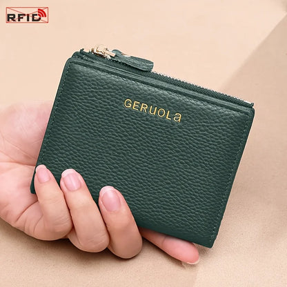 GERUOLA Wo's RFID Blocking Wallet - Slim Lightweight 2-in-1 Zippered Card Holder & Coin Purse, Foldable Compact Design...