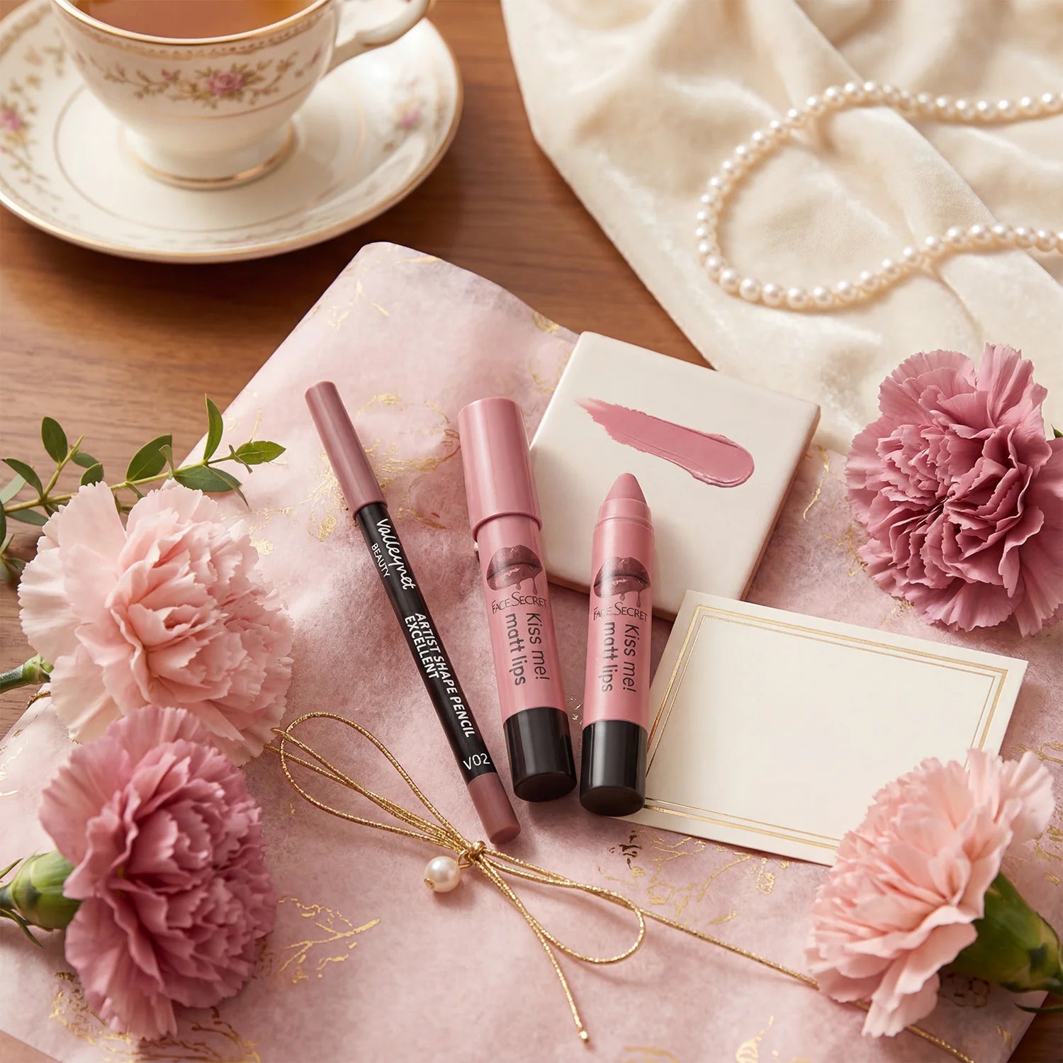 2pcs/Set Velvet Matte Finish Lipliner & Lipstick ,Waterproof,Precise Definition,Full Color,Natural Lip Enhancement Duo |...