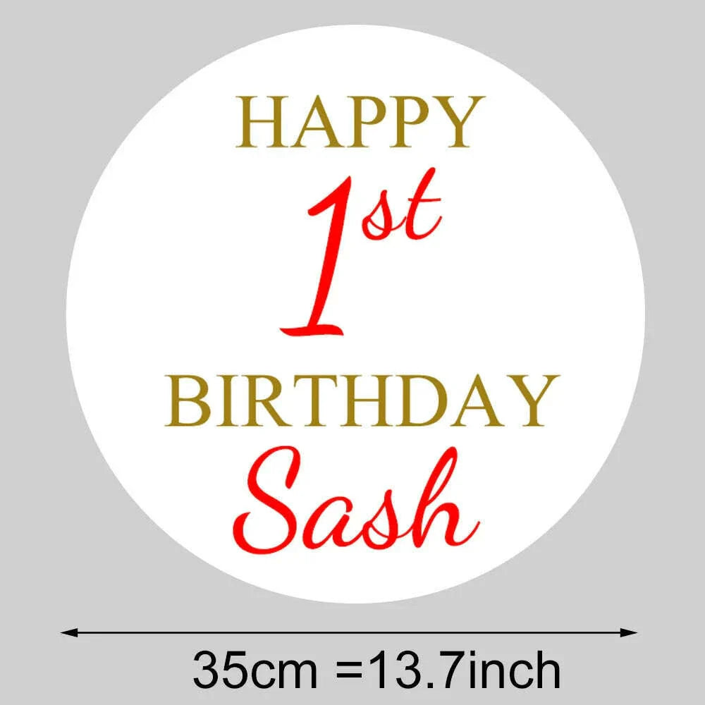 Round Custom Welcome Sign Board 35x35cm Personalized Welcome Baby Shower Sign for Birthday Decoration Baby Shower Party Decor