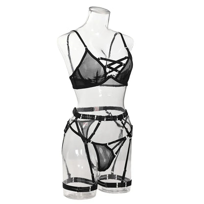 Diccvicc Lingerie Women Set Bandage Bra Fancy Garter Belt Ethical Very Thin Underwear Uncensored Erotic Outfit Intimate Clothing