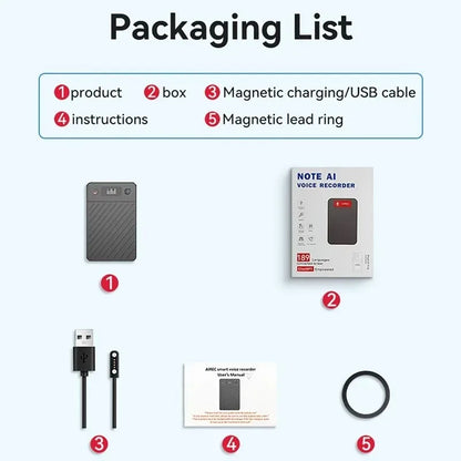 8GB-256GB AI Voice Recorder with Display Screen Real-Time Transcription & Translation Summarization Device for Lectures Meetings