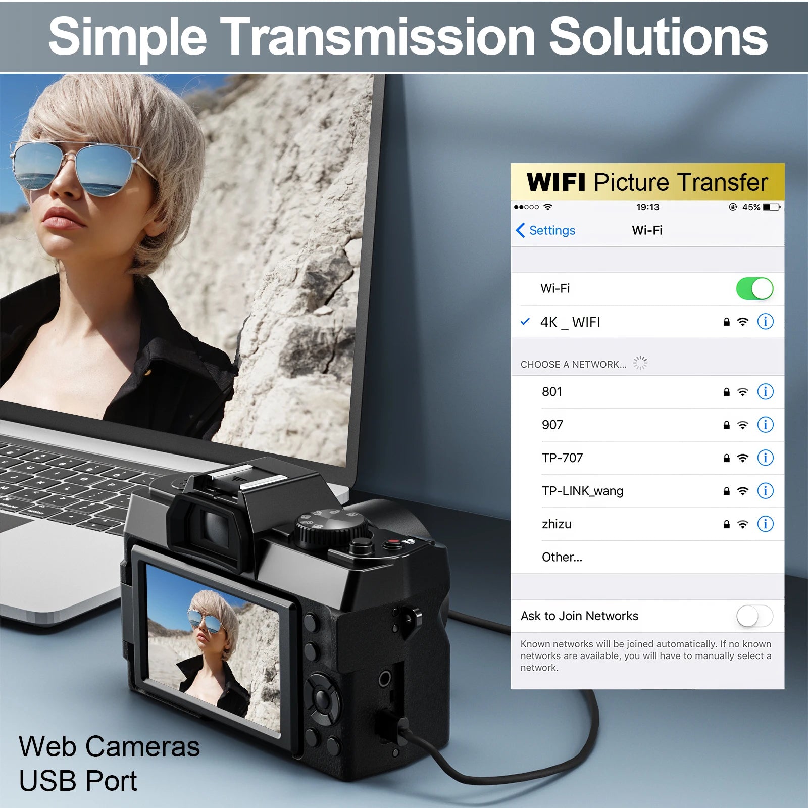 NBD 48MP Digital Cameras for Photography with WiFi & App Control,4K Autofocus Vlogging Camera , Anti-Shake, Dual...