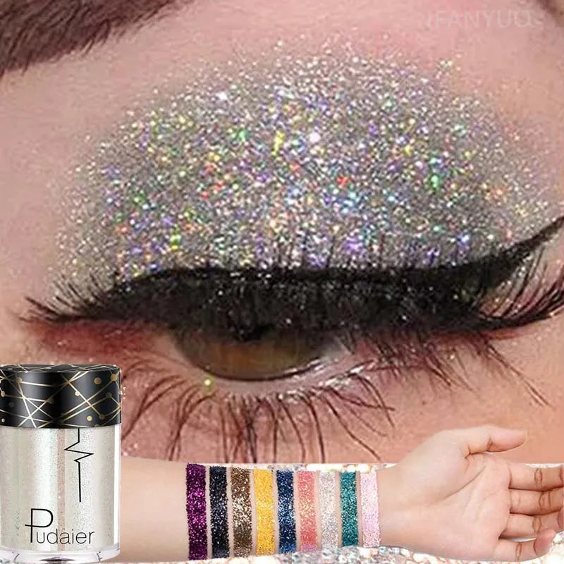 36 Colors Monochrome Eyeshadow Glitter Sequins High Gloss Face Body Glitter Pearlescent Easy-to-color Eye Shadow Festival Makeup - Kimlud