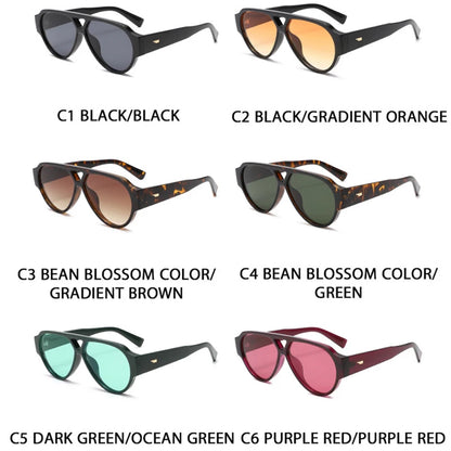 SO&EI Fashion Oversized Pilot Double Bridges Women Sunglasses Retro Rivets Men Red Green Shades UV400 Sun Glasses |...