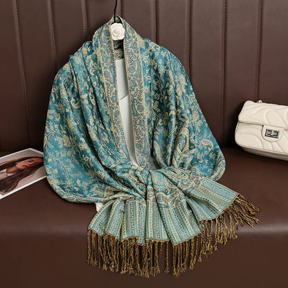 Luxury Brand Autumn Cashmere Pashmina Shawl Lady Wrap Warm Winter Scarves Design Print Female Foulard Cotton Stoles...