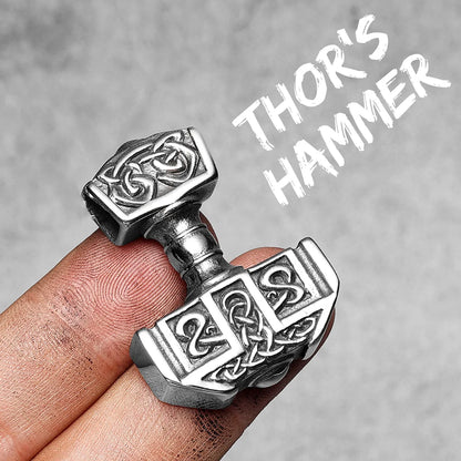 Thor's Hammer Men Necklaces With Pendant Stainless Steel Jewelry For Male Women Carving Punk Hip Hop Accessories Gifts...