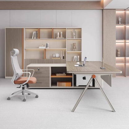 Large Wood Aesthetic Office Desk Designer Modern Drawers Standing Computer Desk Executive Wooden Mesa Escrivaninha Furniture - Kimlud