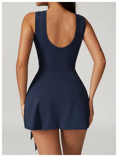 Romper Backless Set Gym Sports Fitness Bodysuit Siamese Sportswear Women Clothes Jumpsuit Skirt One-piece Playsuit Yoga Suit - Kimlud