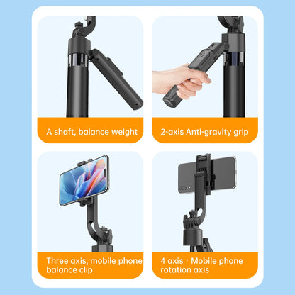 【New】Phone Stabilizer Tripod with Remote Controller Face Body Auto Tracking 360 Degree Rotating Extendable Selfie Stick