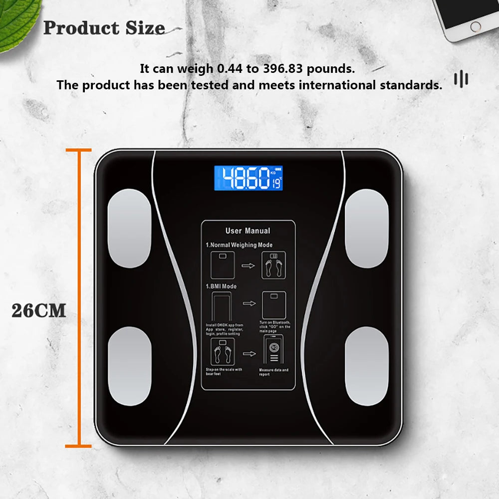 Body Fat Scale Smart Wireless Digital Bathroom Weight Scale Body Composition Analyzer With Smartphone App Bluetooth-compatible - Kimlud