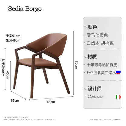 Nordic Simple Chair Solid Wood Italian Lounge Clear Aesthetics Modern Chairs Designer Entrance Minimalist Muebles...