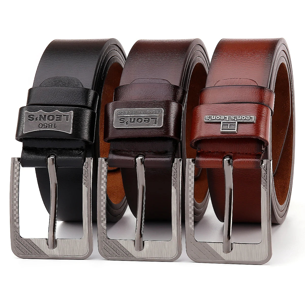 【LEON＇S】 Buckle Leather Casual Jeans Belt Men High Quality Retro Luxury Male Strap Cintos 3 Colors 2023 NEW | Kimlud...