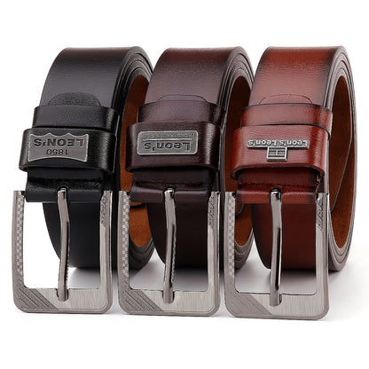 【LEON＇S】 Buckle Leather Casual Jeans Belt Men High Quality Retro Luxury Male Strap Cintos 3 Colors 2023 NEW | Kimlud...