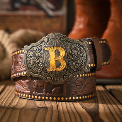 A casual and retro belt, a waist accessory for Western-style clothing, metal buckle, PU belt, suitable for both men and...