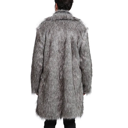 2020 Autumn and Winter Men's Faux Fur Large Lapel Fur Long Men's Faux Fur Jacket fashion thicken Men's Overcoat Mens Clothing