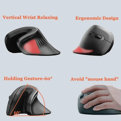 2.4GHz Wireless Ergonomic Mouse for Laptop PC Macbook Desktop Cellphone 2.4G Vertical Optical Silent Wired Adjustable DPI Mice
