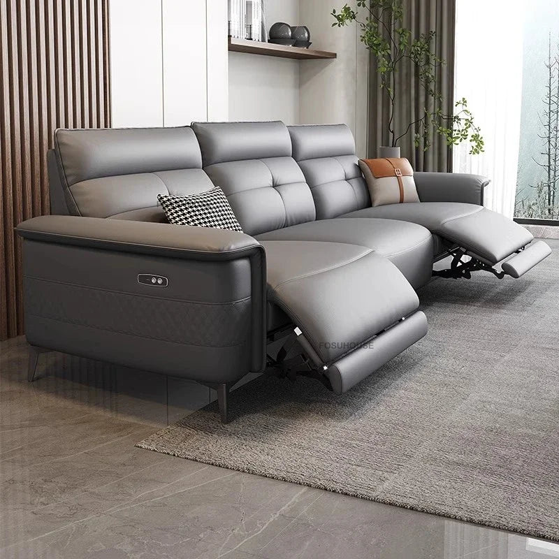 Modern Leather Living Room Sofas Italian Living Room Furniture Home Back Armrest Sofa Recliner Luxury Electric Function...