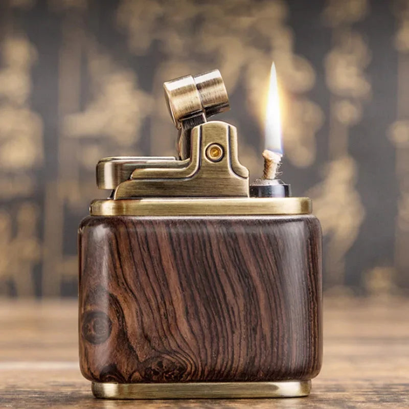 ZORRO Retro Kerosene Lighter Oil Gasoline Wood Metal Lighter Grinding Wheel Brass Core Cigarette Lighter Gadget...
