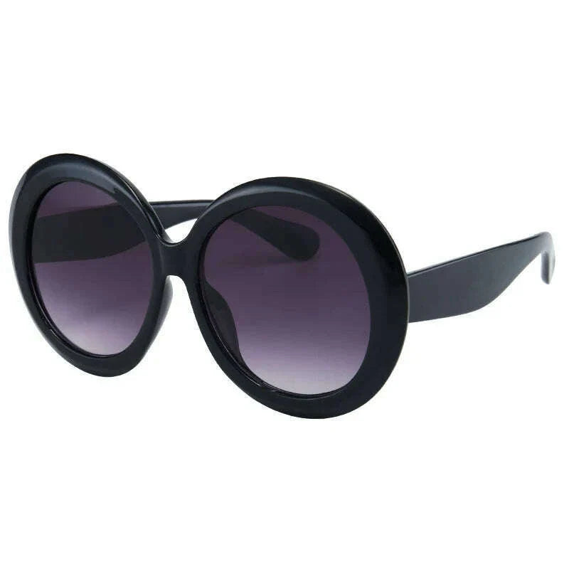 Retro Big Round Frame Sunglasses Lady Oversized Fashionable Street View Sunglasses Beach Resort Sunglasses