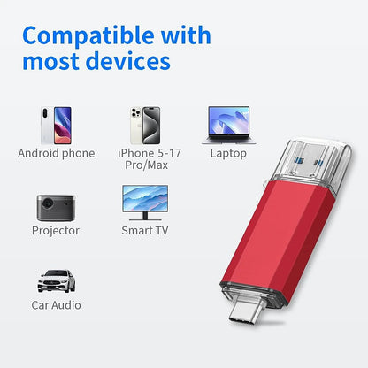 2TB OTG USB Flash Drive USB 3.0 Type C For iPhone ipad 1TB 512GB 256G Pendrive Samsung Huawei Xiaomi Android Laptop Memory Stick - Kimlud