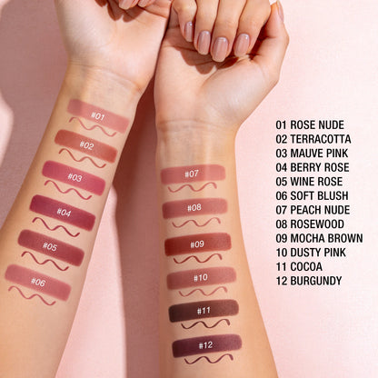 2 in 1 Matte Red Lipliner Waterproof Nude Matte Lip Liner Pencil Double Head Lipstick Pen Long Lasting Lips Outline Stick Makeup